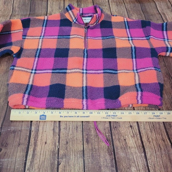 American Eagle Womens Pullover Pink Orange M Mock Neck Quarter Zip Pockets Soft - Picture 4 of 11